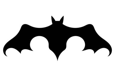 Bat icon. Black flat silhouette of bat. Vector illustration isolated on white background.