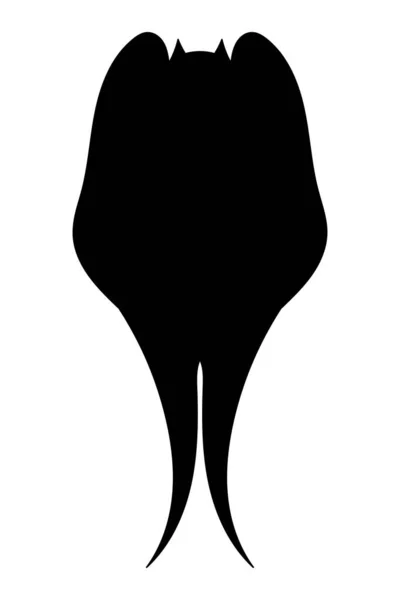 Bat Icon Black Flat Silhouette Bat Vector Illustration Isolated White — Stock Vector