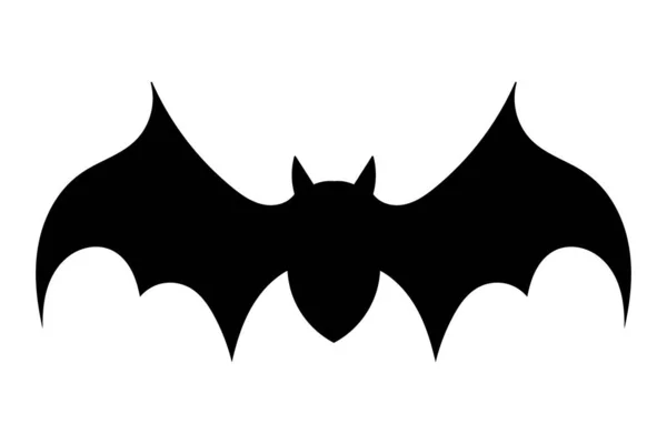 Bat Icon Black Flat Silhouette Bat Vector Illustration Isolated White — Wektor stockowy