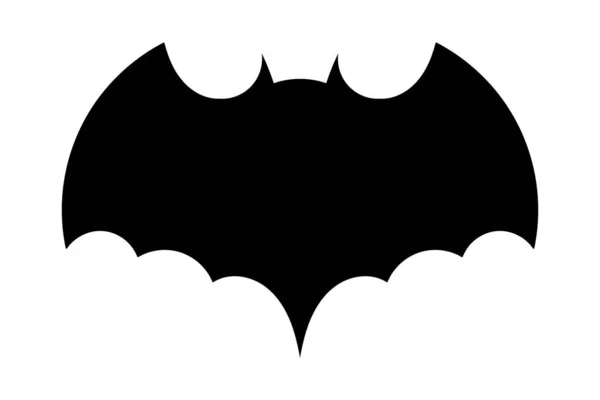 Bat Icon Black Flat Silhouette Bat Vector Illustration Isolated White — Image vectorielle