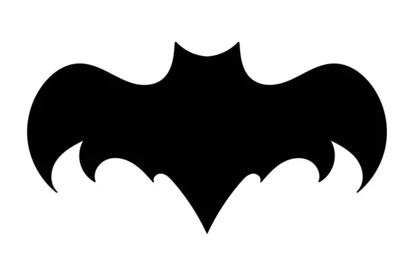 Bat Icon Black Flat Silhouette Bat Vector Illustration Isolated White — 图库矢量图片