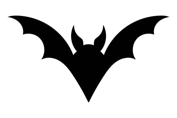 Bat Icon Black Flat Silhouette Bat Vector Illustration Isolated White — Wektor stockowy