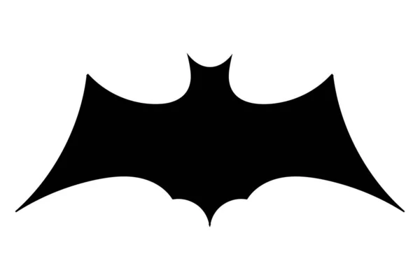 Bat Icon Black Flat Silhouette Bat Vector Illustration Isolated White — Stock Vector