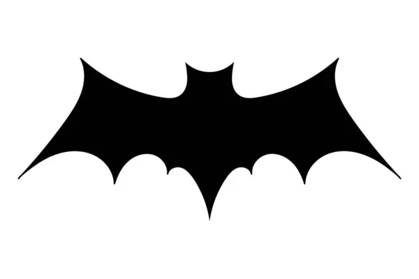 Bat Icon Black Flat Silhouette Bat Vector Illustration Isolated White — ストックベクタ