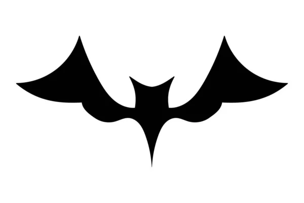 Bat Icon Black Flat Silhouette Bat Vector Illustration Isolated White — Archivo Imágenes Vectoriales