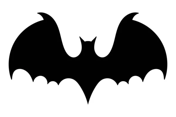 Bat Icon Black Flat Silhouette Bat Vector Illustration Isolated White — Vector de stock