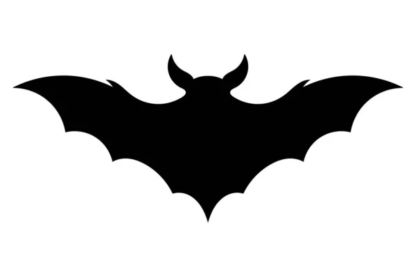 Bat Icon Black Flat Silhouette Bat Vector Illustration Isolated White — Stok Vektör