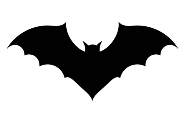 Bat Icon Black Flat Silhouette Bat Vector Illustration Isolated White — 图库矢量图片