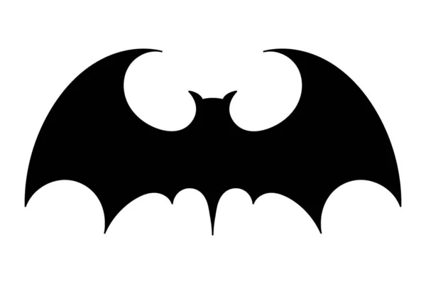 Bat Icon Black Flat Silhouette Bat Vector Illustration Isolated White — Vector de stock