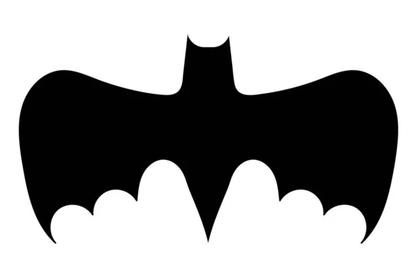 Bat Icon Black Flat Silhouette Bat Vector Illustration Isolated White — Stockový vektor