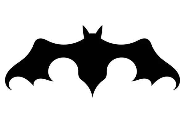 Bat Icon Black Flat Silhouette Bat Vector Illustration Isolated White — Stockový vektor