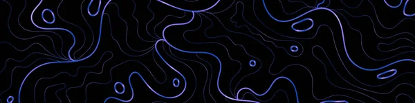Blue Neon Wavy Lines Illustration Black Background Abstract Luxury Wallpaper — Vector de stock