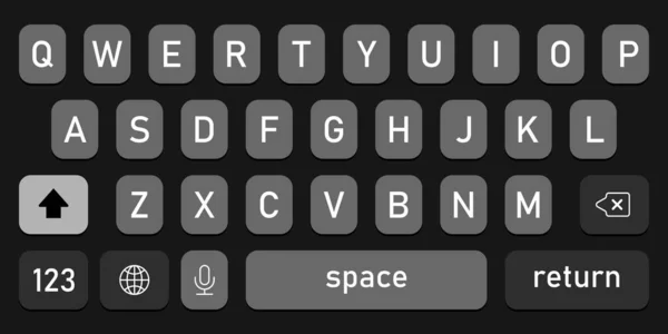 Screen Smartphone Keyboard Mobile Phone Alphabet Buttons Keypad Modern Design — Stok Vektör