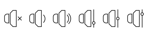 Loudspeaker Sound Switch Line Icons Turn Icons Vector Illustration Isolated — Vetor de Stock