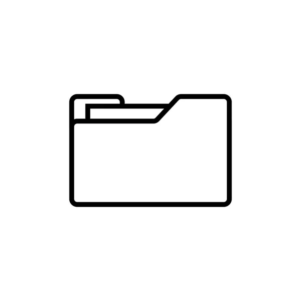 Empty Folder Line Icon Vector Illustration Isolated White Background — Stockvector