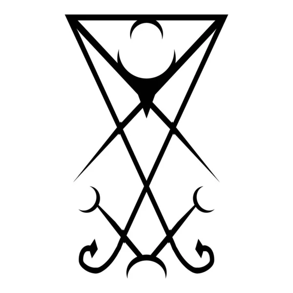 Simbolo Icona Lucifero Adesivo Shirt Disegno Stampa Illustrazione Stile Gotico — Vettoriale Stock