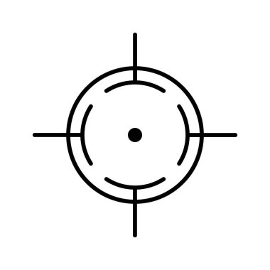 Target and aim icon. Game sign. Focus symbol. Vector isolated on white background.