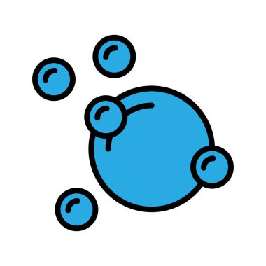 Blue soap bubble icon. Vector illustration isolated on white background.