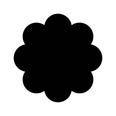 Abstract flower black silhouette. Shape icon illustration isolated on white background. Vector EPS 10