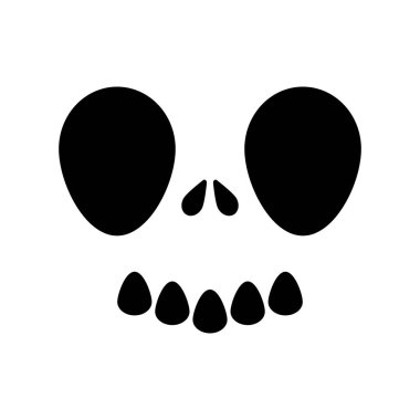 Set of skull icon. Gothic design for prints. Comic style. T-shirt print for Horror or Halloween. Vector illustration isolated on white background.