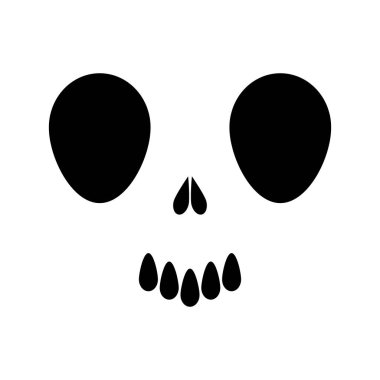 Set of skull icon. Gothic design for prints. Comic style. T-shirt print for Horror or Halloween. Vector illustration isolated on white background.