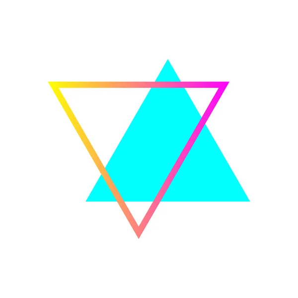 Triângulos Néon Estilo Cyberpunk Figuras Ícones Para Design Ilustração Vetorial —  Vetores de Stock