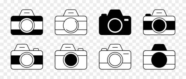 Набор Значков Камеры Набор Значков Видеокамеры Иллюстрация Фотокамеры Белом Фоне — стоковый вектор