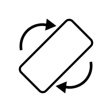 Akıllı telefonu çevir. Aygıt döndürme simgesi. Beyaz arkaplanda izole edilmiş vektör.