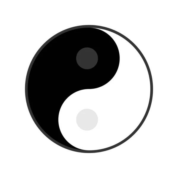 Yin Yang Symbol Vektor Symbol Isoliert Auf Weißem Hintergrund — Stockvektor