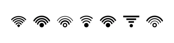 Wireless Und Wifi Ikone Wlan Signalsymbol Internetverbindung Sammlung Von Remote — Stockvektor