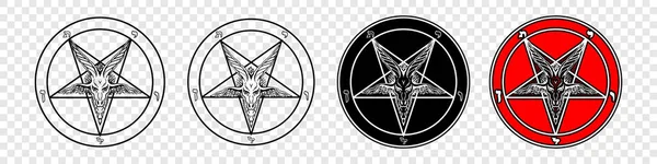 Siglo Baphomet Ilustración Pentagrama Cabra Aislada Sobre Fondo Blanco Vector — Vector de stock