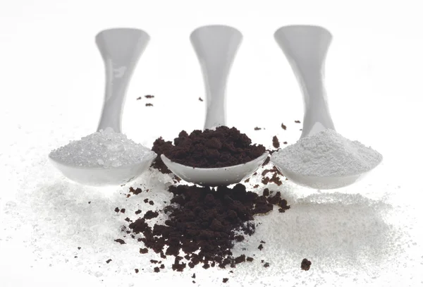 Kaffe socker och grädde — Stockfoto