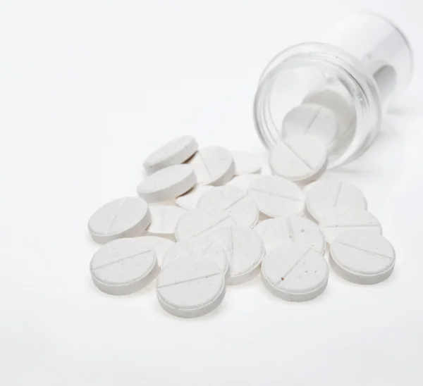 Cápsulas derramadas del frasco de prescripción —  Fotos de Stock