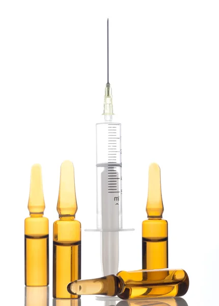 Ampoules and Syringe — Stock Photo, Image