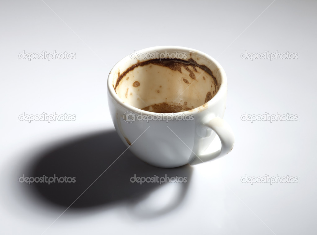 脏咖啡杯子 图库照片 C Nikilitov