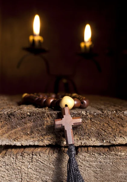 Cross and Candles — Stock Photo, Image