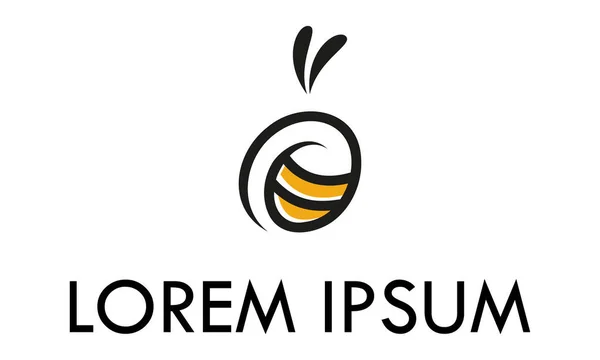 Μαύρο Και Κίτρινο Χρυσό Γραμμή Art Bee Insect Σχεδιασμός Λογότυπο — Διανυσματικό Αρχείο