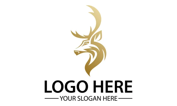 Luxury Gold Abstract Deer Επικεφαλής Σχεδιασμός Λογότυπο Διανυσματικά Γραφικά