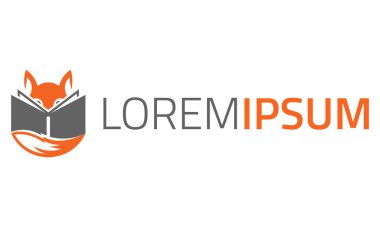 Turuncu Tilki Okuyan Kitap Logosu Tasarımı