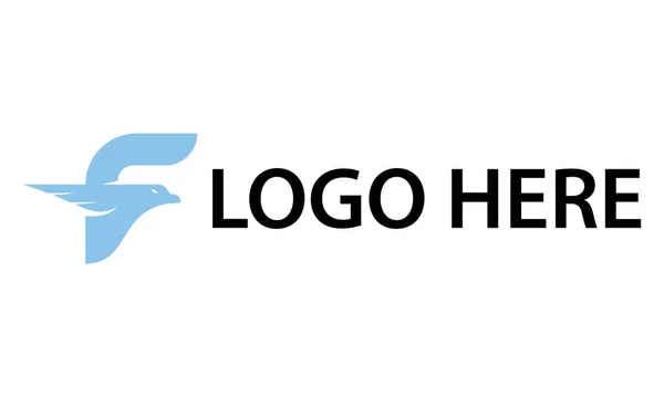 Niebieski Kolor Początkowa Litera Szybki Ptak Logo Design — Wektor stockowy