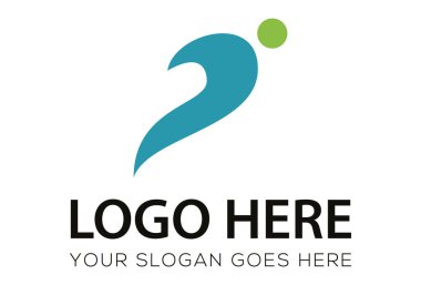 Green Color Abstract Flow Initial Letter P Logo Design