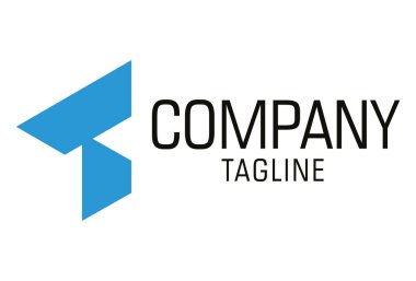 Mavi Renk Basit Şekil Başlangıç Harfi T Logo Tasarımı