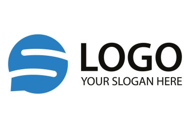 Mavi Renkli Yuvarlak Paraf S Logo Tasarımı