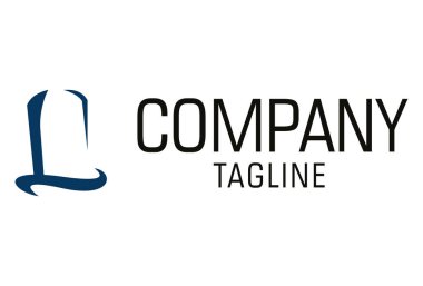 Siyah ve Beyaz Şapka Baş harfleri L Logo Tasarımı