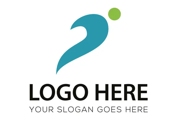 Green Color Abstract Flow Initial Letter Logo Design — Vetor de Stock