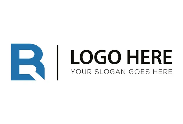 Color Azul Forma Simple Letra Inicial Logo Design — Vector de stock