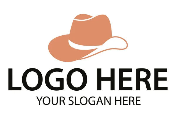 Brown Color Fashion Cowboy Hat Logo Design — Wektor stockowy