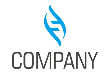 Mavi Renk Negatif Boşluk İlk harf S DNA Logo Tasarımı