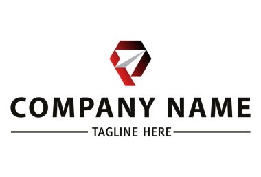 Kırmızı Renk Basit Şekil Harf P Kumaş Logo Tasarımı