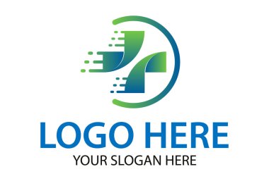 Yeşil Renk Hızlı Soyut Çapraz Logo Tasarımı